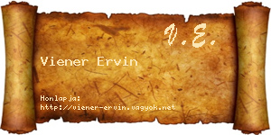 Viener Ervin névjegykártya